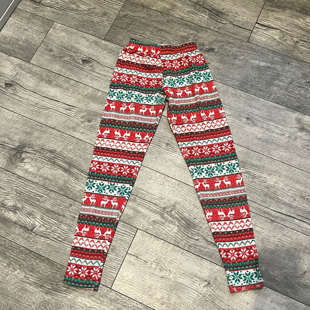 NoBo Small (3-5) Christmas Holiday‎ Festive Red and Green Leggings No Boundaries